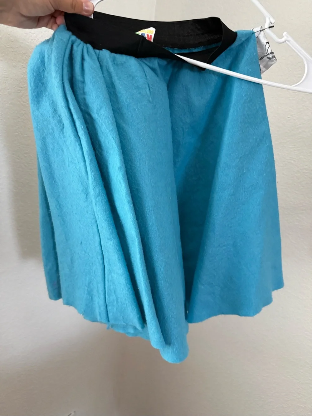 Costume Kids Blue Poodle Skirt with Black Trim - Cute Retro Style with neck tie